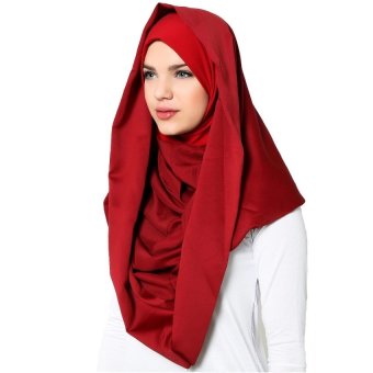 Universal Hijab Instant Arabian Hoodie (Versi Premium) - Maroon  