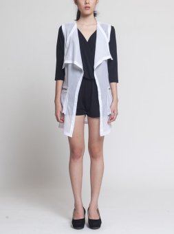 V by Silvy Perforated Vest White  