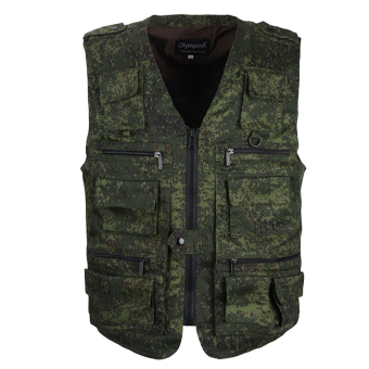 Valianto Men's Multi-Pockets Travel Hunting Fishing Vest US 2XL/Asia 5XL Green Digital  