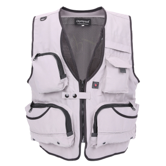 Valianto Men's Quick Dry Mesh Fishing Vest with Back Pocket US S/Asia XL Grey  