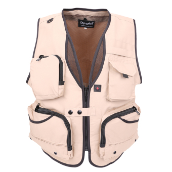 Valianto Men's Quick Dry Mesh Fishing Vest with Back Pocket US XL/Asia 4XL Khaki  
