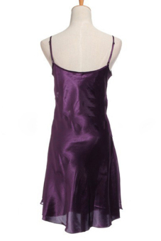 Velishy Silk Lace Chiffon Nightgowns Robes (Purple) - intl  