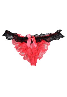 Very Sexy Panty - Valerie Big Bow Layered Lace Mesh Thong  