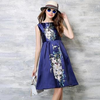 VICI The new European style printing slim sleeveless dress - intl  