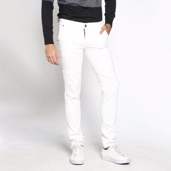 VM Celana Slimfit Panjang Soft Jeans Putih Denim  
