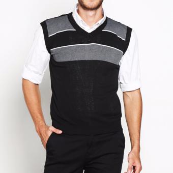 VM Sweater Rajut Rajut Hitam Kombinasi - rom-021  