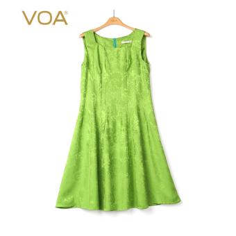 VOA Printed Sleeveless Silk Dress Beach Resort Silk Vest Summer Skirt - intl  