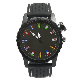 Vococal Unisex Black Silicone Strap Sports Wrist Watch  