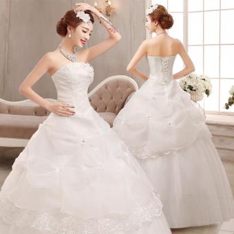 Wedding Dress 2016 Sexy Diamond Strapless Korea Style The Bridal gown With Bowknot - intl  