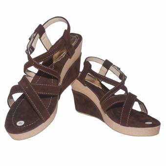 Wedges Fashion Casual Suede - Coffee  