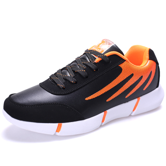 WETIKE Men's Fashion Shoes Microfiber Soft Bottom Shoes(Orange)  