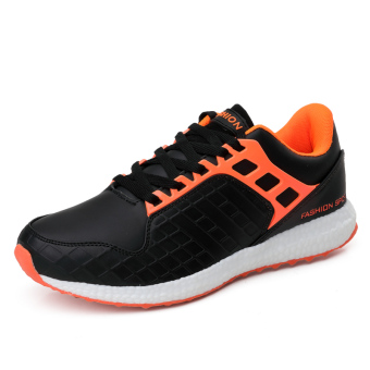 WETIKE Men's Microfiber Shoes Fashion Lightweight Shoes(Orange)  