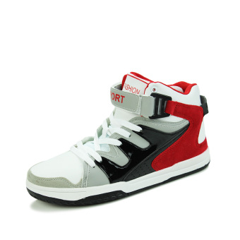 WETIKE Men's Microfiber Sneakers High Cut Sports Shoes(Red)  