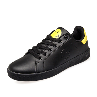 WETIKE Men's Sneakers Microfiber Lace-up Shoes(Black)  