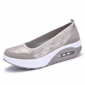 WETIKE Women's Sneakers Microfiber Shake Shoes Plus Size EU35-EU41(Grey)  