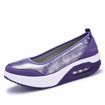 WETIKE Women's Sneakers Microfiber Shake Shoes Plus Size EU35-EU41(Purple)  