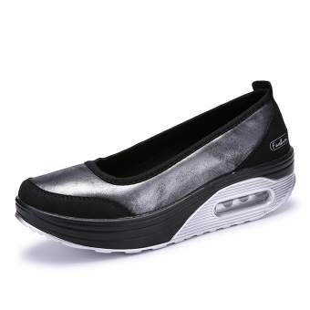 WETIKE Women's Sneakers Microfiber Shake Shoes Plus Size EU35-EU41(Silver)  
