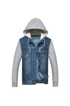 Win8Fong Metrosexual Slim Denim Jacket Light Blue  