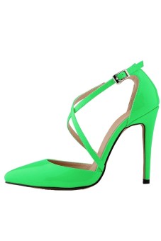 Win8Fong Party Stiletto Pointed Toe (Green)  