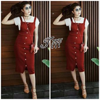 WinKin - Setelan Overall Jeni - Maroon  