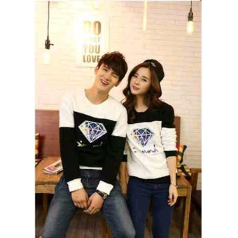 WinKin - Sweater Couple Diamond - Hitam Putih  