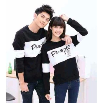 WinKin - Sweater Couple Pusple - Hitam Putih  