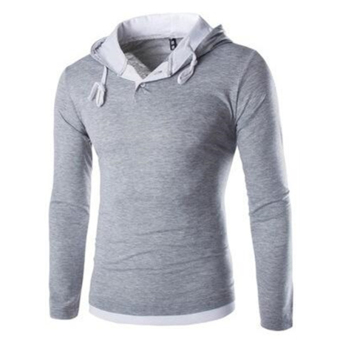 WithYou Men 's leisure leave two long - sleeved T - shirt(Gray) - intl  