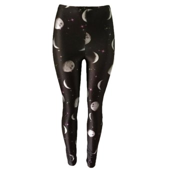 Women 3D Print Designs Pants Punk Stars Moon Casual Leggings - intl  