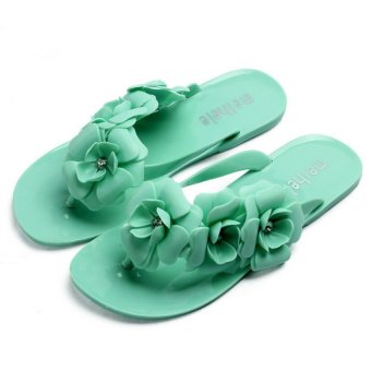 Women Camellia Sandals flip-flopsjelly slippers (cyan)  