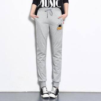 Women Casual Cotton Thin Type Harem Pants Spring and Autumn Sports Trousers Pencil Pants (Grey) - intl  