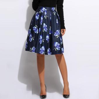 Women Casual High Waist Floral Prints A-Line Pleated Skirts - intl  