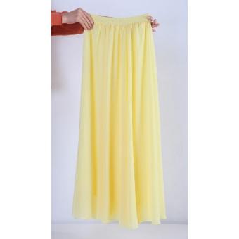 Women Chiffon Pleated Long Maxi Skirt-Yellow - intl  