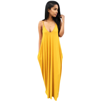 Women Evening Party Long Dress (Yellow) - Intl  
