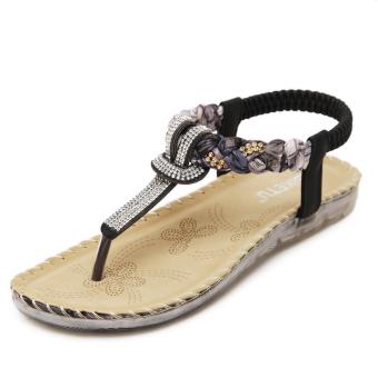 Women Fashion Boho Flat Sandals (Black) - intl  