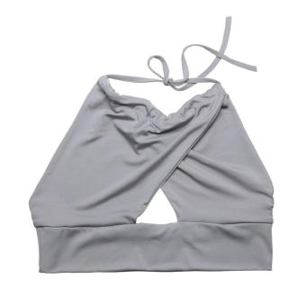 Women Fashion Casual Sexy Tank Top Strapless Bra Party Vest (Gray)(M) - intl  