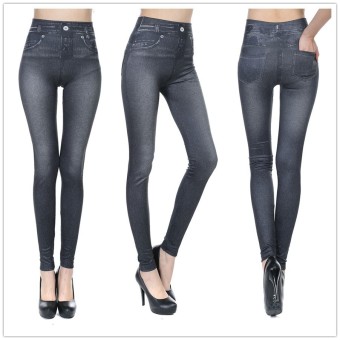 Women Fleece Lined Winter Legging Jean Hot Sale Genie Slim Fashion Leggings With Two Real Pockets M(Black) - intl  