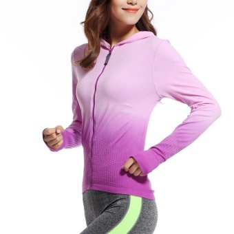 Women Gym Compression Sports Yoga Jacket Fitness Quick Dry Long Sleeve Running Sportswear for Female Zipper Coat Outwear - intl  