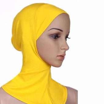 Women hijab Plain silk scarf Muslim hijab silk scarves yellow - intl  