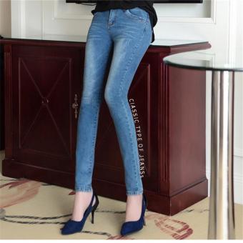 Women Jean Womens Jeans Slim Casual Pants High Waist Jeans Women Pencil Pants Jeans Elastic Skinny Denim Jeans Women Clothes - intl  