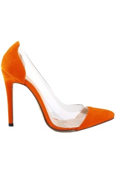 Women Ladies High Heels Pointed Toe Pumps Stiletto Shoes Party Shoes Court Shoes (Orange)  