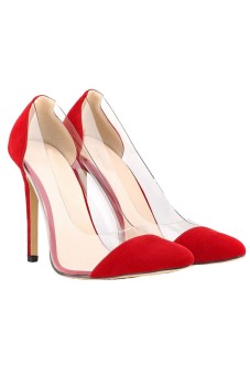 Women Ladies High Heels Pointed Toe Pumps Stiletto Shoes Party Shoes Court Shoes (Red)  