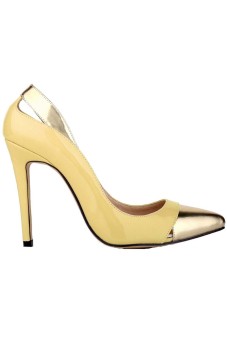 Women Ladies High Heels Pointed Toe Pumps Stiletto Shoes Party Shoes Court Shoes (Yellow)  