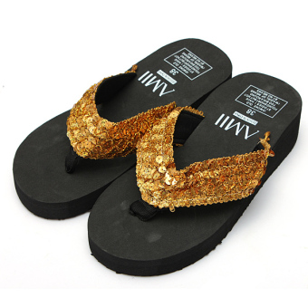 Women Ladies Summer Thick Wedge Bottom Sandals Flip Flops Beach Shoes Slippers - intl  