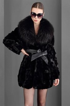 Women Ladies Warm Winter Fashion Faux Fur Big Lapel Coat Jacket Long Coat Outwear Parka Long Coat Overcoat Windbreak+Belt Black - Intl  