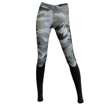 Women Lady Stretchy Camouflage Printed Colorful Graphic Fashion Running YOGA Leggings Pants Trousers Tights Comfort Fit Casual Skinny Basic Patchwork Size L - intl  