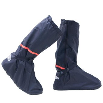 Women Men Unisex Long Oxford Anti-slip Waterproof Rain Shoes Covers Overshoes Boots with Elastic String for Outdoor Hiking Riding Climbing L - intl  