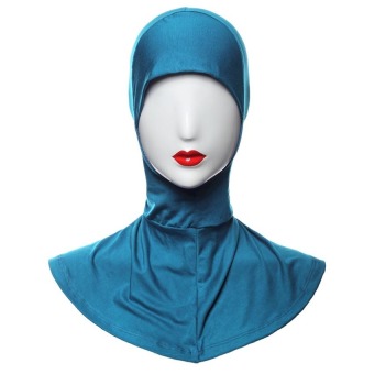 Women Muslim Islamic Shawl Wrap Headscarf Soft Hijab Maxi Scarf (Blue)  