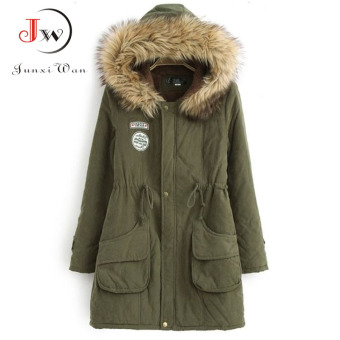 Women Winter Womens Parka Casual Outwear Military Hooded Coat Winter Jacket Fur Coats Clothes manteau femme Plus Size Army Green - intl  