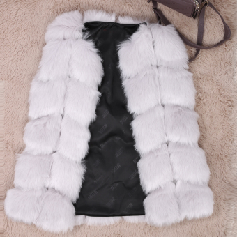 Womenen' War Outwear i Vset Faux Fox Fur Winter Waitcoat Jackset Coat  