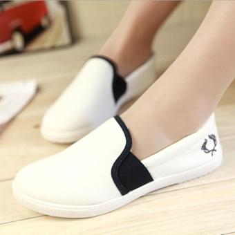 Women's Canvas shoes leisure Super comfortable Flat shoes Slip-On Loafers White - intl  